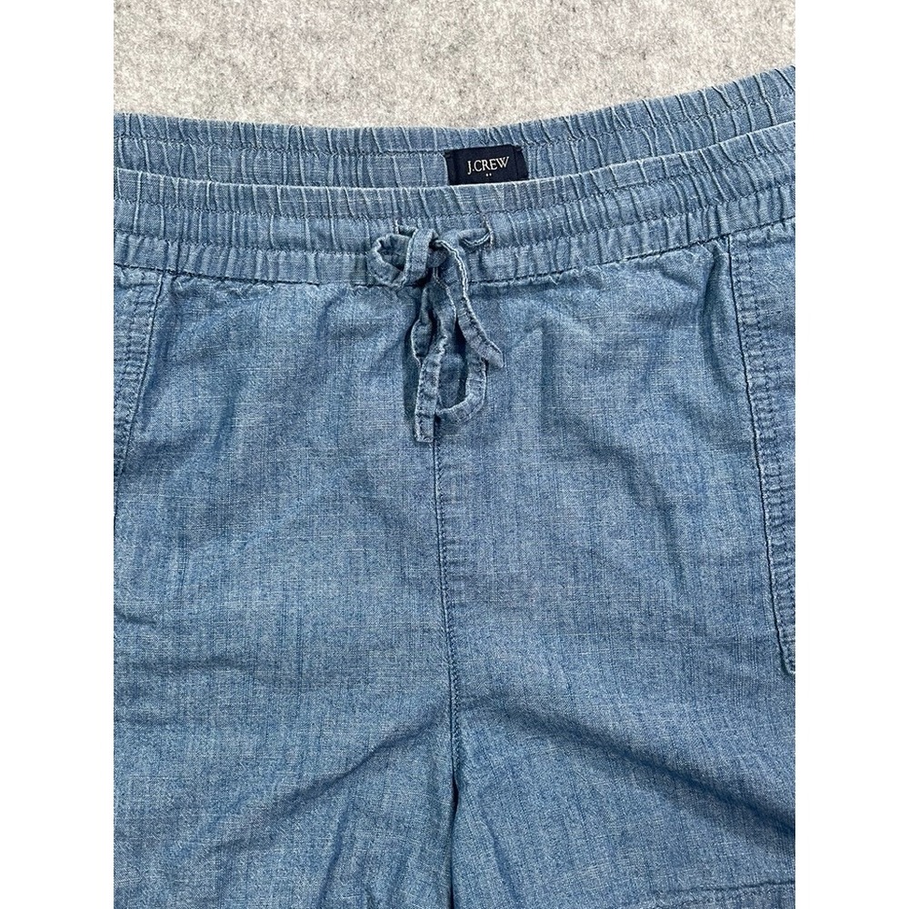 J.CREW Shorts Women's Size XXL Blue Chambray Drawstring Pull-On Pockets Cotton - Picture 4 of 13